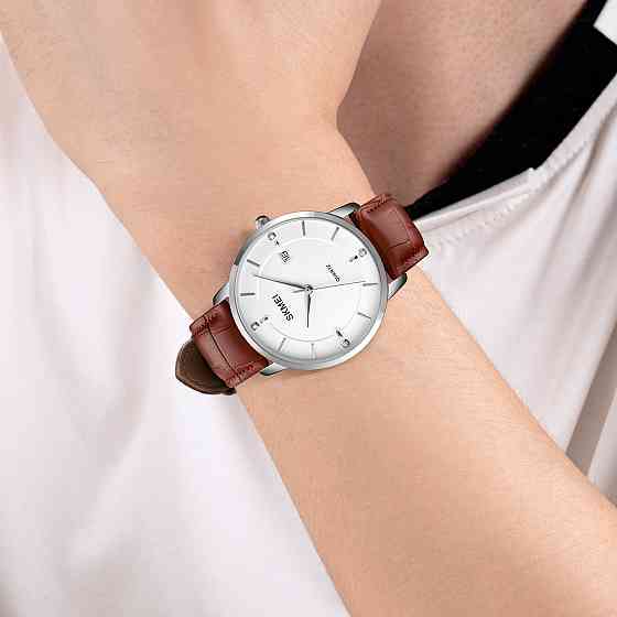 Skmei 1801LSIBN Silver-White Brown Leather SBR Киев
