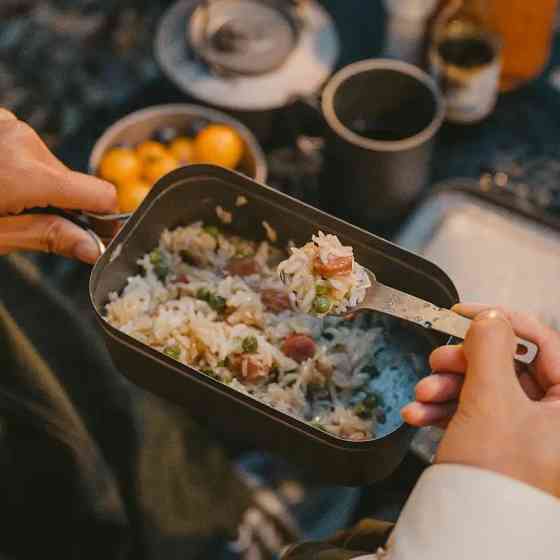 Набір столових приладів (ложка, виделка, ніж) з титану Naturehike CNH22CJ017, сірий з мішечком Київ