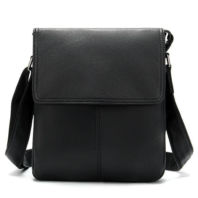 Сумка-месенджер шкіряна Чорна (Vintage) Київ - фото 5