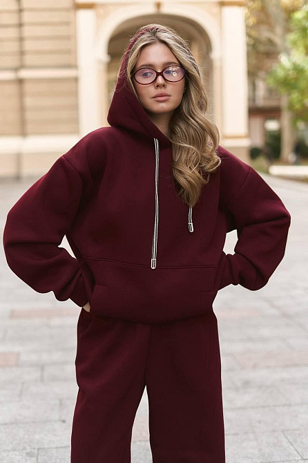 Жіночий теплий костюм двійка вільного крою тринитка на флісі Одеса - фото 6