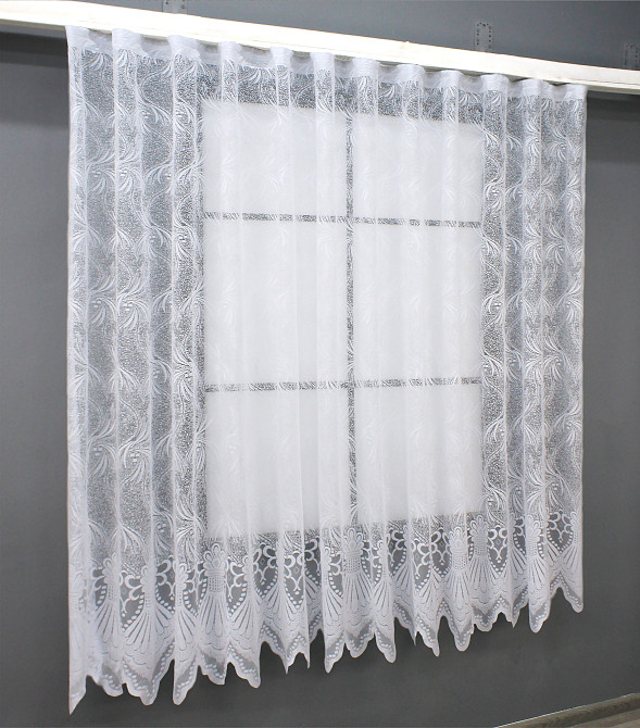Тюль жакард VR-Textil № 854т Арка на кухню колір білий 200х160 см (53-0271) Київ - фото 1