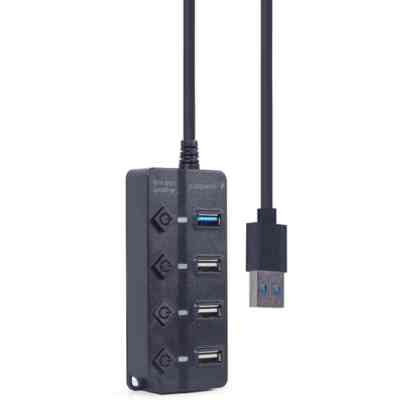 Концентратор Gembird 4 ports (1xUSB3.1+3xUSB2.0) switch black (UHB-U3P1U2P3P-01) Вінниця