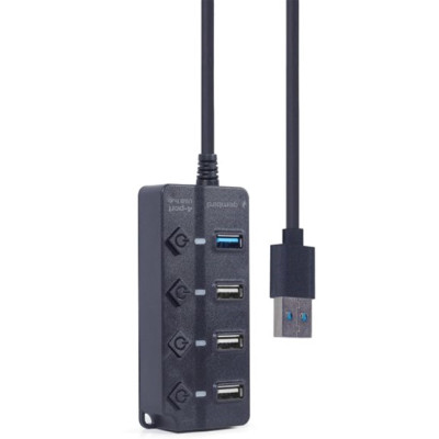 Концентратор Gembird 4 ports (1xUSB3.1+3xUSB2.0) switch black (UHB-U3P1U2P3P-01) Вінниця - фото 4