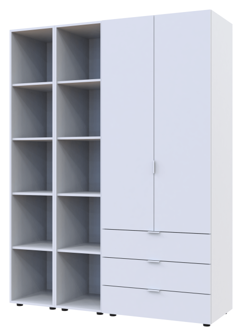 Комплект шаф для одягу Doros Гелар (3 шт.) 153,9х49,5х203,4 см Білий (DRS-011173) Дніпро - фото 2