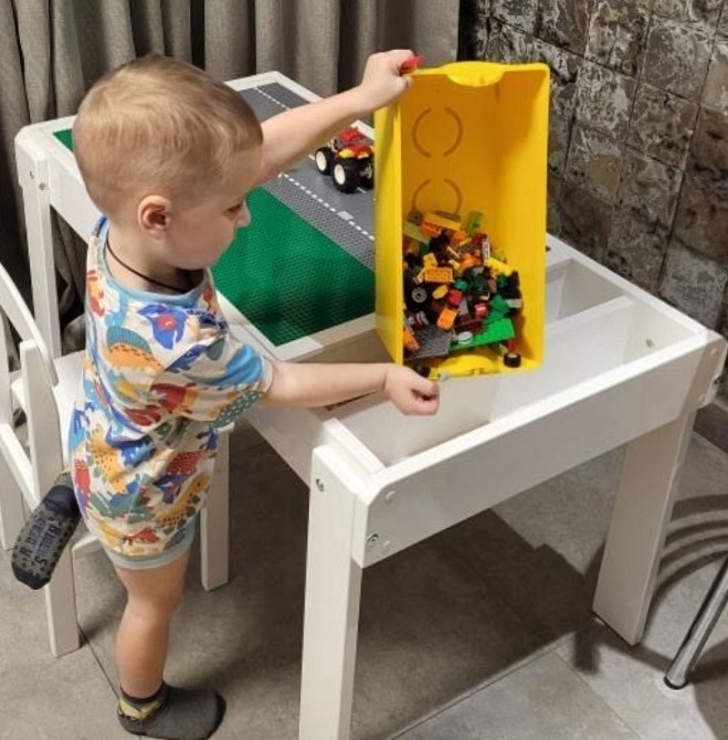 Дитячий ігровий столик лего lego пісочниця розвиваючий столярочка. Киев - изображение 1