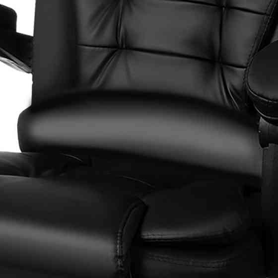Офисное кресло с подставкой для ног из экокожи до 130 кг Malatec (26195) Black Нововолынск