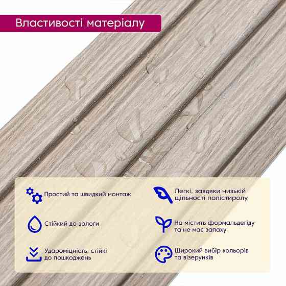 Рейка декоративная PS 2900х120х12мм Светлый дуб SW-00002129 Киев