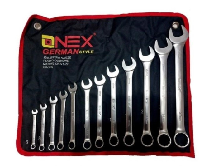 OX-3240 Набір Накидних Комбінованих Гайкових Ключів 12 шт 6-27 мм Хром-Ванадієва сталь Одеса - фото 1
