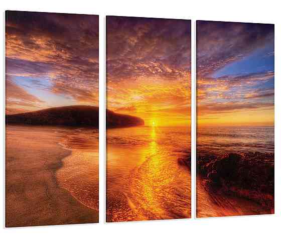 Модульная картина Закат Океан Art-2_XXL 70x130 см Киев