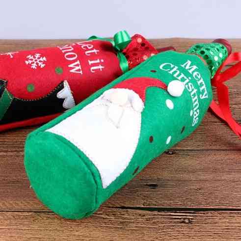 Новогодний декор на бутылку 30 на 12 см разноцветный Киев