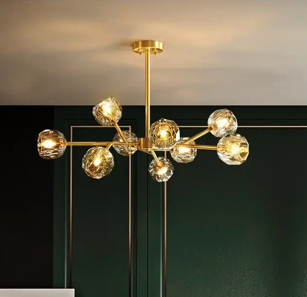 Светодиодная люстра Диамант 8611 (Золотая) на 9 плафонов Киев - изображение 3