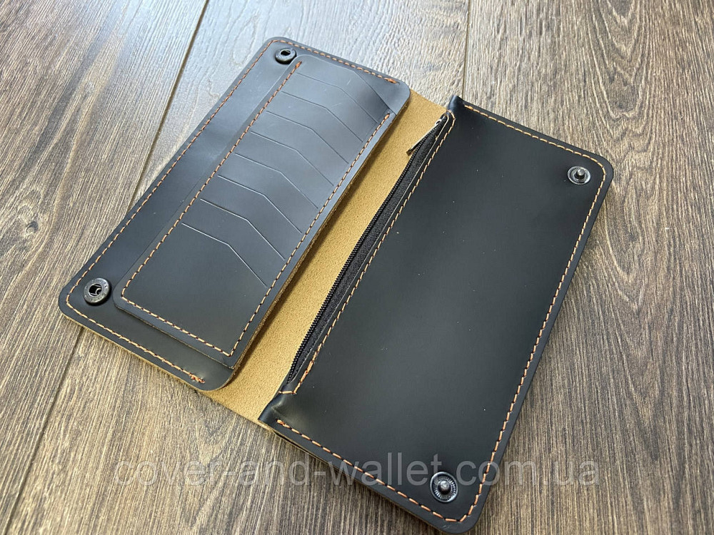 Cтильный мужской кошелек купюрник на кнопке из натуральной кожи PS Leather Киев - изображение 4