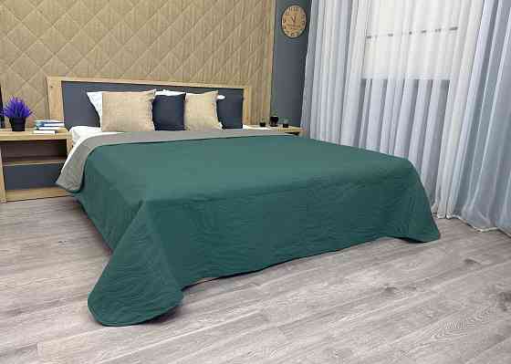 Покривало двостороннє Decorator Microfiber листя 160х215 см зелений з сірим (85-082) Київ