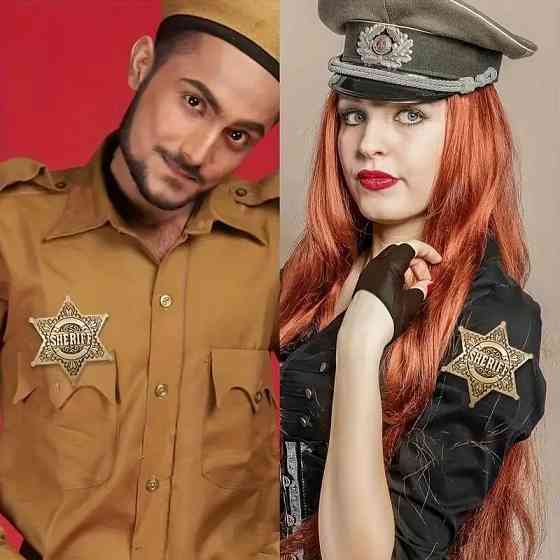 Значок Шерифа, Метал 7х7 см, нагрудний знак реалізм рельєфний Київ