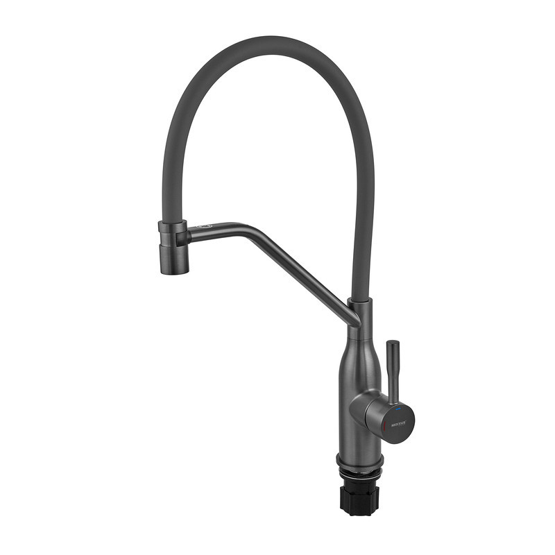 Змішувач для кухні MIXXUS PREMIUM GRAVITY 017 (NUT) GRAPHITE REFL.GRAY (Колір графіт та силіконовий вилив сірий) (MI8409) ( 14596 Харьков - изображение 7