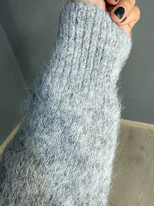 Светр жіночий A-N 19-1 з коміром поло теплий вільний, сірий, one size Київ - фото 17