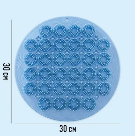 Круглая силиконовая щетка - мочалка на присосках на стену в ванну/душ Massage foot rad массажный противоскользящий коврик для ног Коломыя