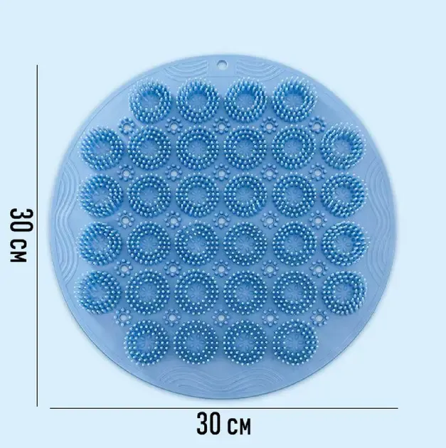 Круглая силиконовая щетка - мочалка на присосках на стену в ванну/душ Massage foot rad массажный противоскользящий коврик для ног Коломыя - изображение 6