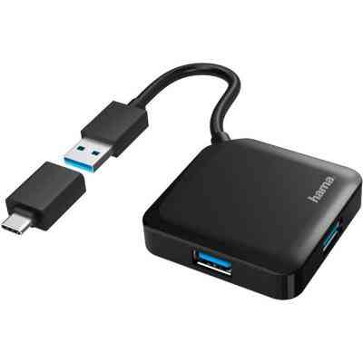 Концентратор Hama 4 Ports USB 3.2, USB-C Adapter Black (00200116) Винница