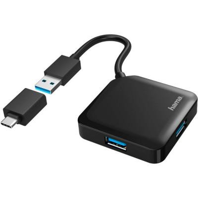 Концентратор Hama 4 Ports USB 3.2, USB-C Adapter Black (00200116) Вінниця - фото 1