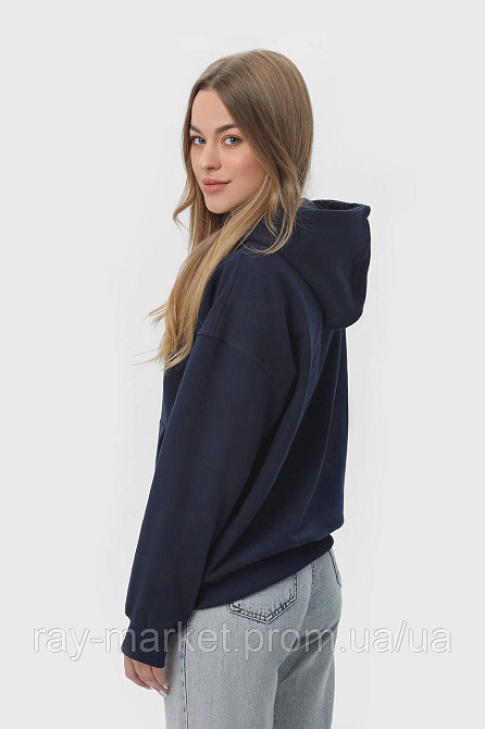 Худі на блискавці жіночече базове RAY PREMIUM LOOSE темно-синє (U0409W-Navy Blue) Київ - фото 3