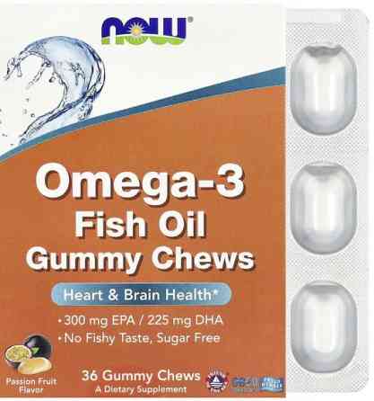 Омега 3 NOW Omega-3 Fish Oil 36 жув цукерки маракуйя Київ