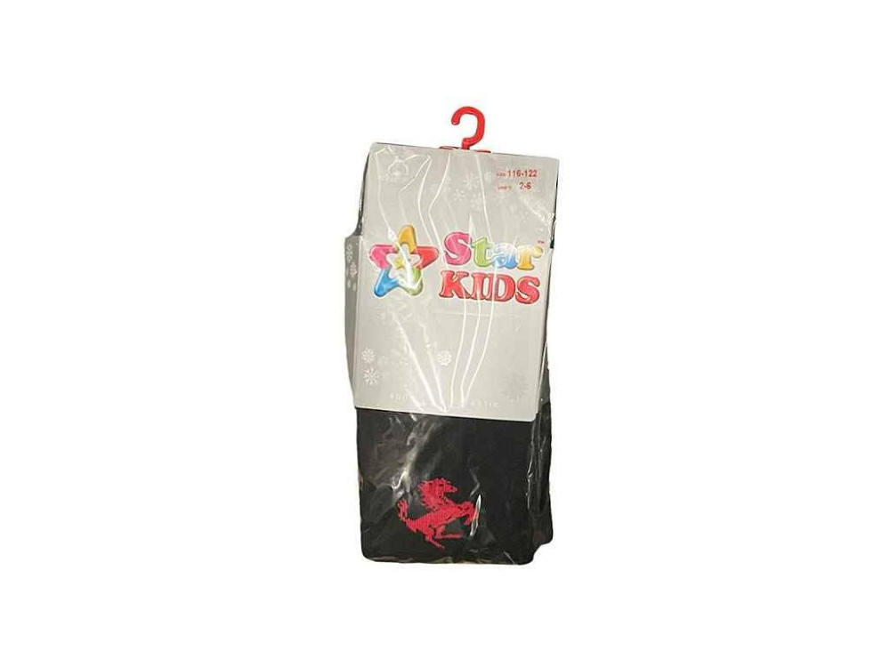 Колготи дитячі махра SK047 Polo (чорний/червоний) р.104-110 ТМ Star Kids Київ - фото 1