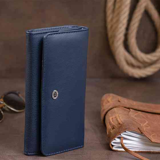 Кошелек кожаный в два сложения женский ST Leather 19291 Синий Киев