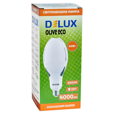 Лампочка Delux OLIVE ECO 40Вт E27 6500K 230В (90023325) Винница - изображение 2