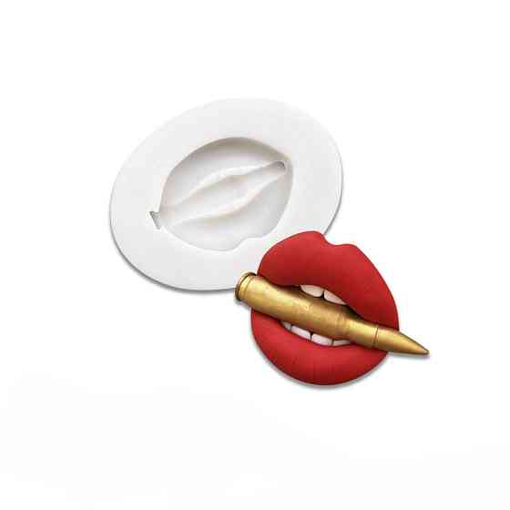 Форма силиконовая Губы 66 мм серый Киев