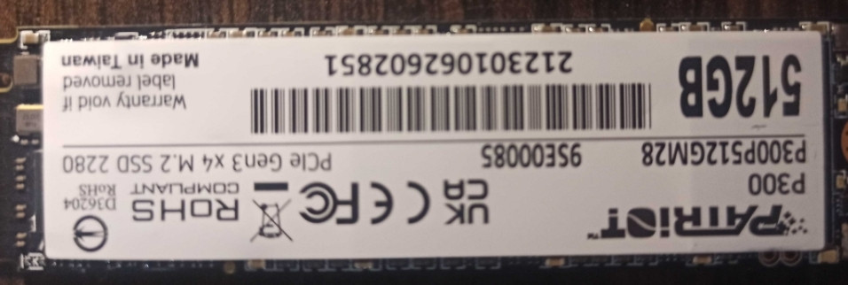 SSD M2 512 Гб. Patriot. Харків - фото 1