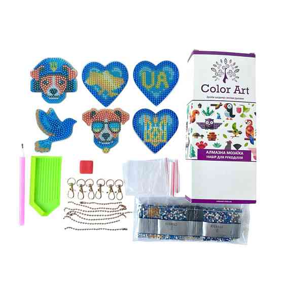 Набор брелков алмазная выкладка Патриотические BR40, 6 штук Винница