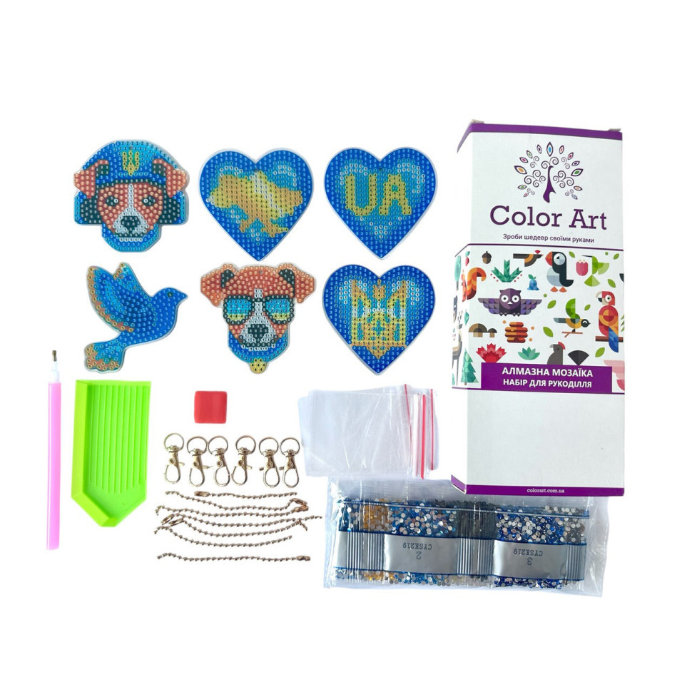 Набор брелков алмазная выкладка Патриотические BR40, 6 штук Винница - изображение 2