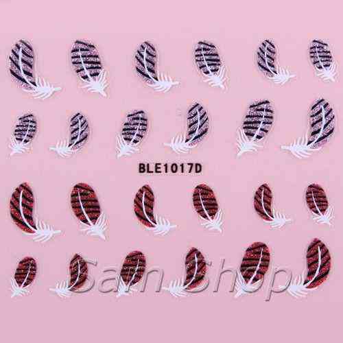 Наклейки для ногтей с блестками BLE1017D Киев