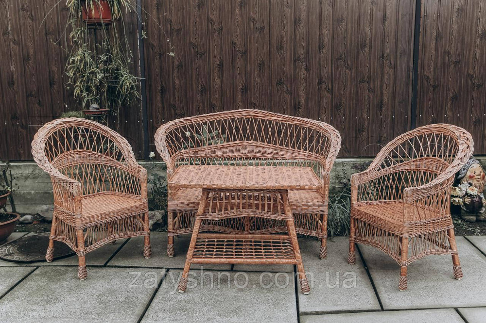 Комплект плетеной мебели с диваном | кресла плетеные из лозы | плетеные кресла стол диван Киев - изображение 1