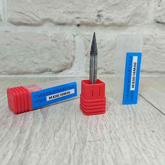 Борфреза по металу M конус 30° 6х18х6 мм — твердосплавна шарошка для дриля та гравера. Харків