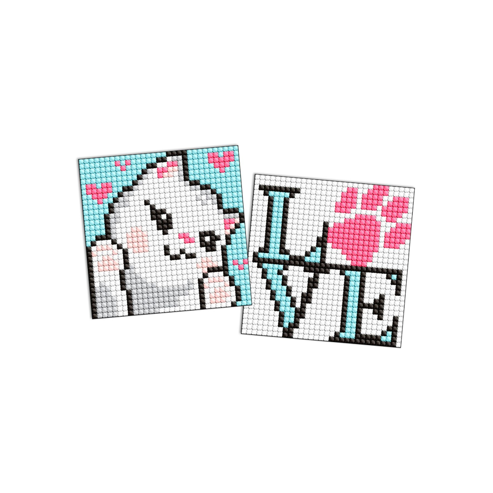 Алмазная мозаїка "Мила кішечка" AMG1046 на магнітній основі 9x9 см Вінниця - фото 1