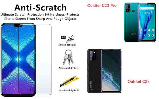 Захисне скло NeoGlass для Oukitel C23 Pro, Oukitel C25 – надпрозоре та стійке Київ