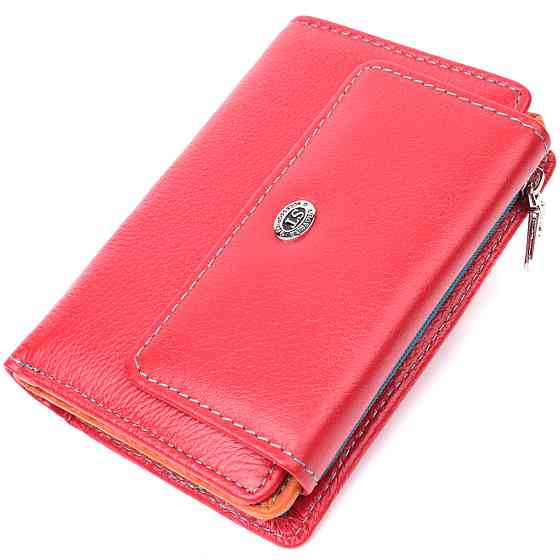 Яркий кошелек для женщин из натуральной кожи ST Leather 22503 Красный Киев