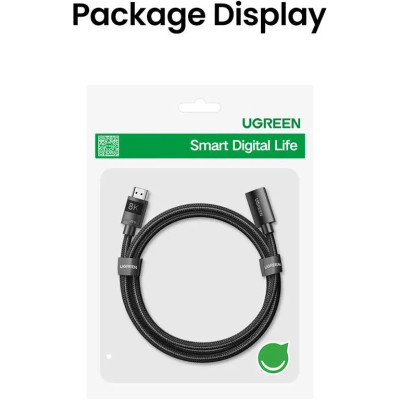 Кабель мультимедійний HDMI M to HDMI F 0.5m 8K HD151 black Ugreen (40400) Вінниця - фото 8