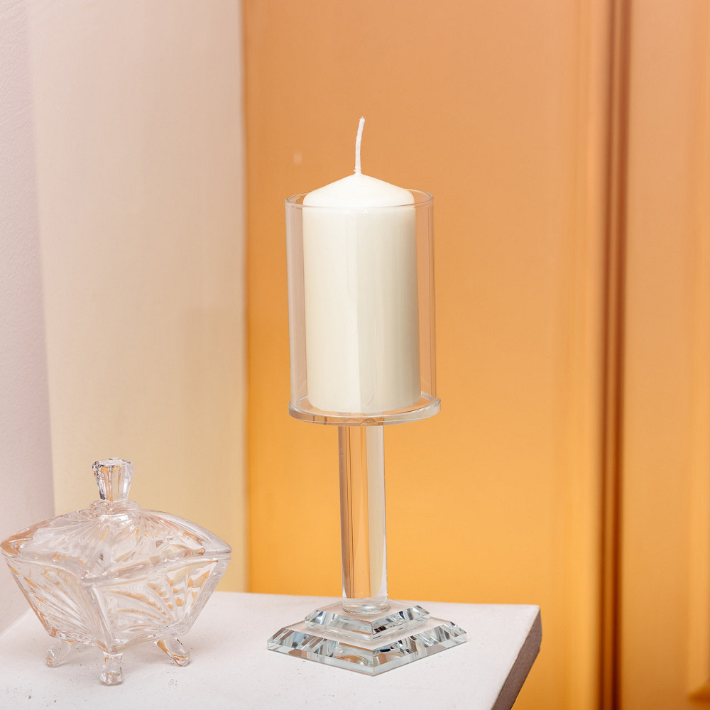 Декоративный стеклянный подсвечник на ножке 20 см Киев - изображение 3