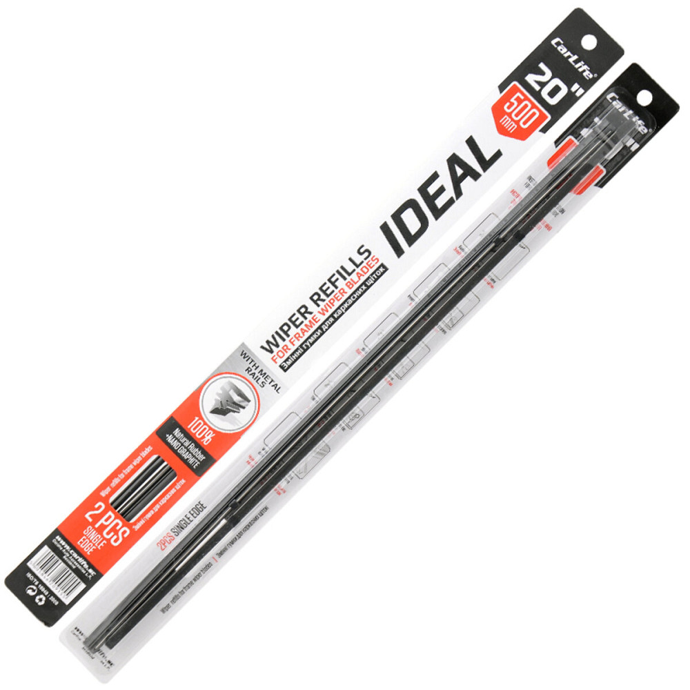 Змінні гумки CarLife SINGLE EDGE 20/500мм з металевими направляючими Київ - фото 1