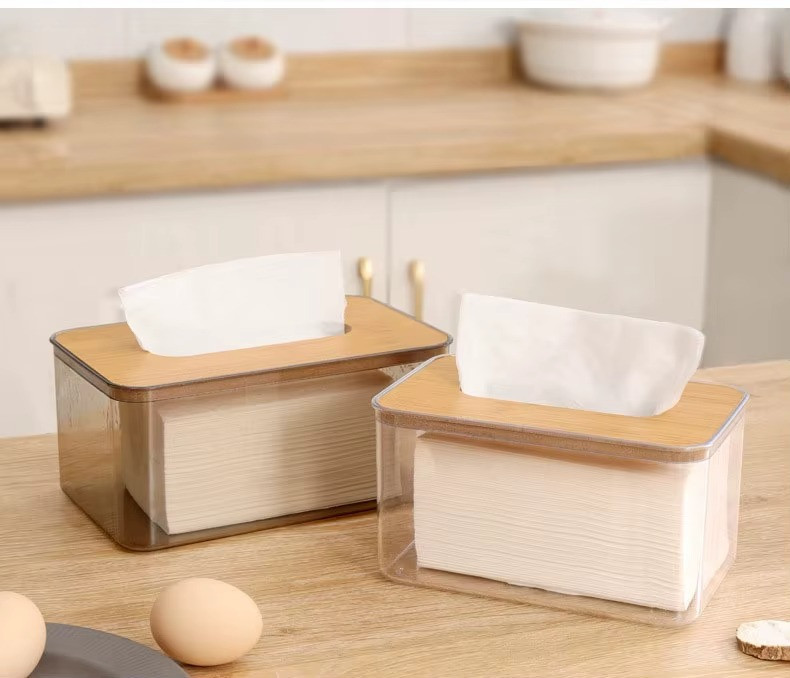 Oрганайзер-контейнер для салфеток,пластиковый Размер M с деревяной крышкой Каменец-Подольский - изображение 5