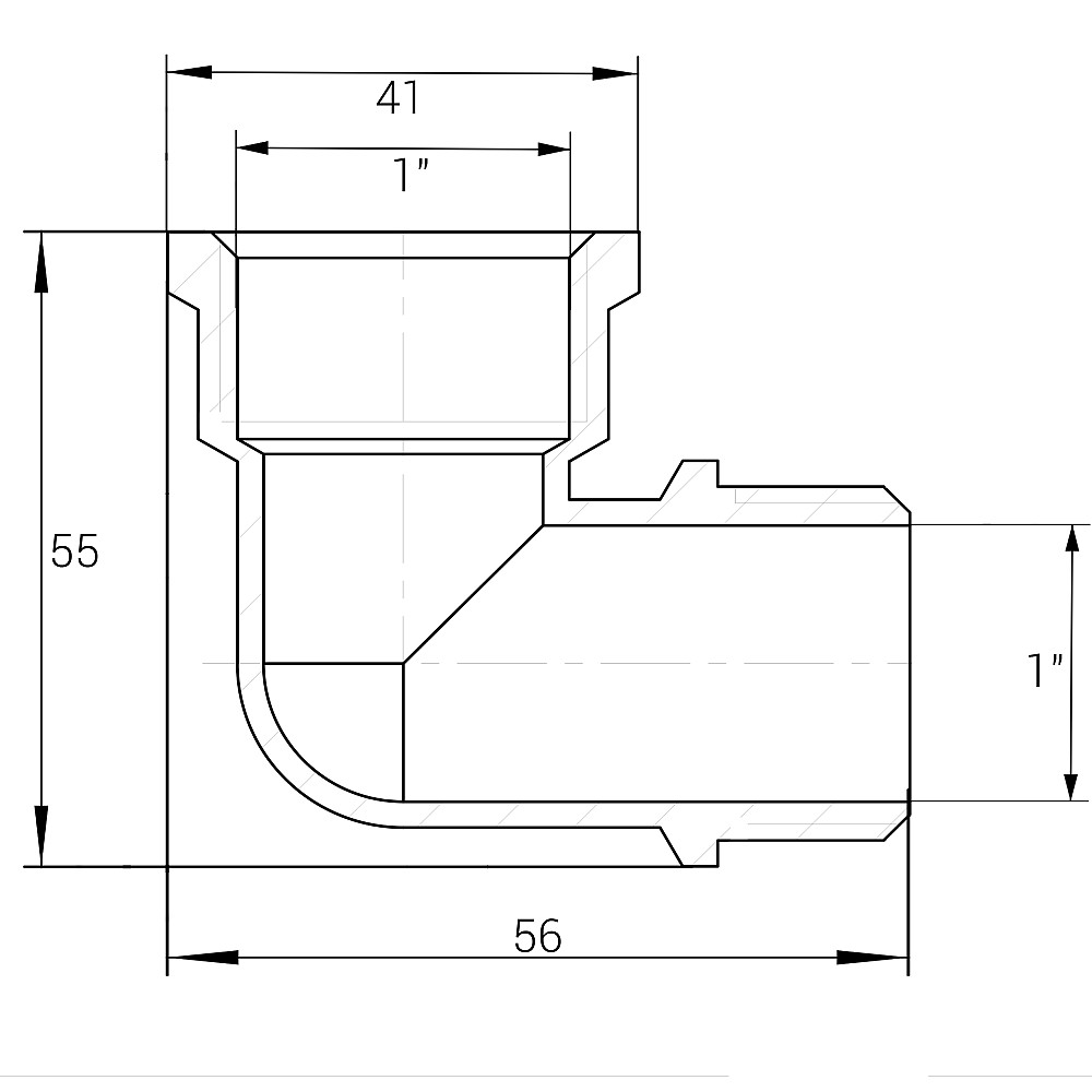 Кутник 1″ВЗ нікельований NL553S OPTIMUM Тернопіль - фото 3