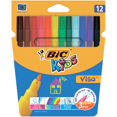 Фломастери Bic Kids Visa 880 12 кольорів (bc888695) Вінниця - фото 1