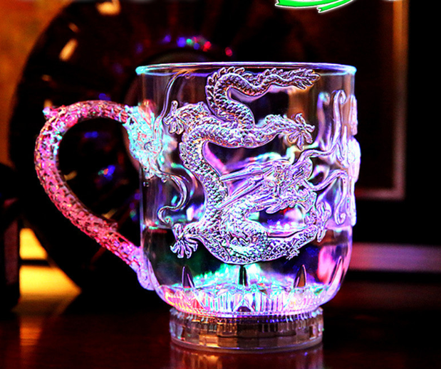 Светящаяся кружка, Led бокал Дракон с ручкой,  бокал с подсветкой 200 мл Кременчуг - изображение 1