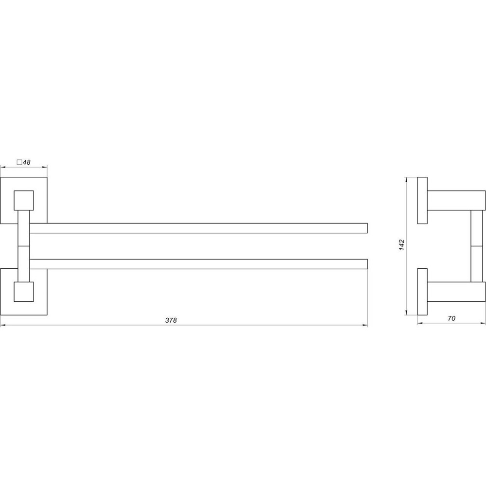 Держатель полотенец Globus Lux SQ 9431-2 SUS304 (000019478) Киев - изображение 2