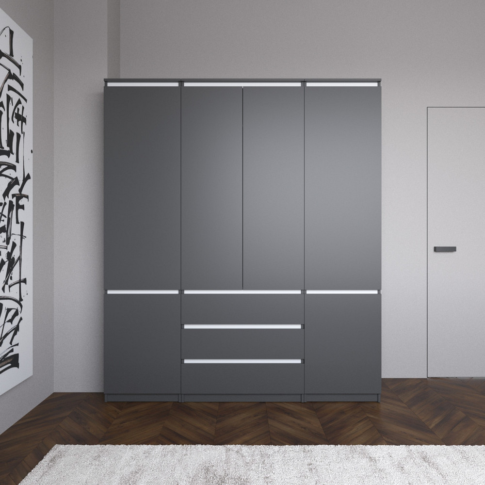 Шафа для одягу VAYS зі штангою та полицями, 3 шухляди, комплект R9+R22-2 Львів - фото 4