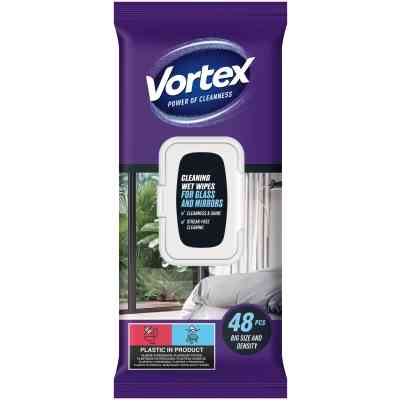 Салфетки для уборки Vortex Влажные Для стекла С клапаном 48 шт. (4823071662771) Винница