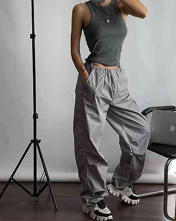 Жіночі повсякденні штани карго-парашути плащівка Сірий Одеса